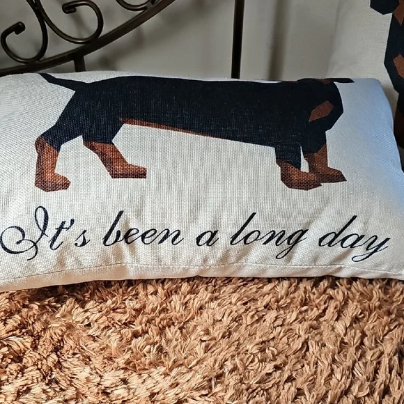 New Utopia Bedding 2 Dachshund Print Throw Pillows set zippered 12 x 20 - Picture 6 of 16